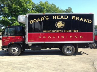 Black and red Boar’s Head truck