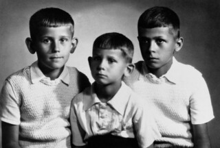 Christo (left) and his brothers, Stefan (centre) and Anani (right), in 1942.