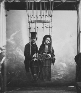 Nadar and his wife Ernestine in a hot-air balloon basket c.1865