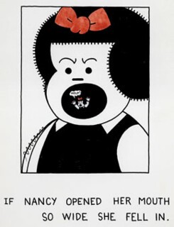 IF NANCY OPENED HER MOUTH SO WIDE SHE FELL IN
