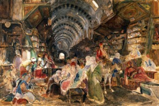 ‘The Bazaar at Constantinople’, watercolour by J.F. LewisWellcome Collection
