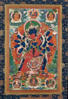 An 18th-century thangka of the deities Chakrasamvara and Vajrayogini.