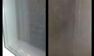 Smoke coming through Antonio Roncolato's window, and in his flat.