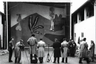 Photographers at the Vallauris launch in 1958.
