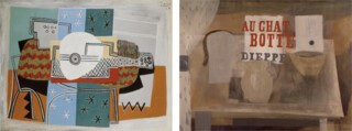Picasso, ‘Guitar, Compote Dish and Grapes’ (1924); Ben Nicholson, ‘1932 (Au Chat Botté)’.