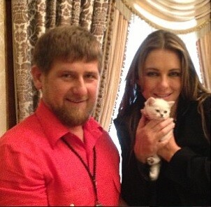 Ramzan Kadyrov, Liz Hurley and a kitten