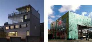 Theis and Khan’s house and office, Bateman’s Row (2010) and Alsop’s library, Peckham (2000)