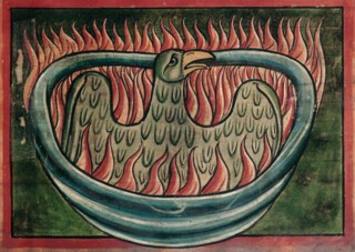 A phoenix from a 13th-century bestiary