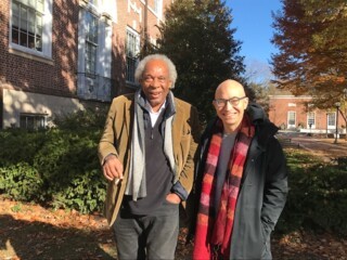Jacques Coursil and Adam Shatz at Johns Hopkins University, Baltimore, in November 2019.