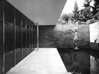 The German pavilion at the Barcelona International Exposition (1929).