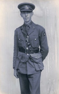 Second Lieutenant J.P.C.P. Raban RA (TA) in 1940, after the evacuation from Dunkirk.