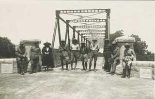 Royal Engineers officers at the official opening of the Allenby Bridge, 1919