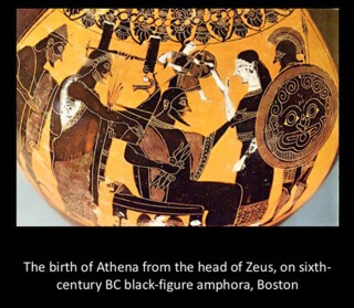 The birth of Athena from the head of Zeus