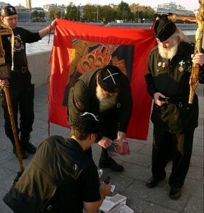 Burning Harry Potter opposite the Cathedral of Christ the Saviour in Moscow, 2007.