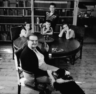 Shirley Jackson and her children in 1956.