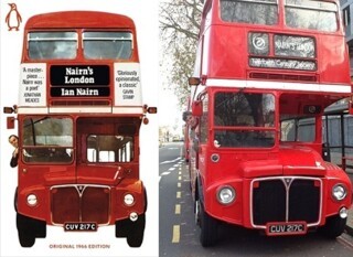 Ian Nairn (left) and Gavin Stamp (right) on the Nairn’s London bus 
