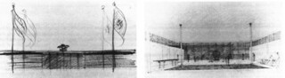 Designs for the exterior and interior of the German pavilion at the Brussels World’s Fair (1934).