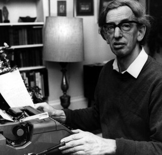 Eric Hobsbawm at his desk in 1976.