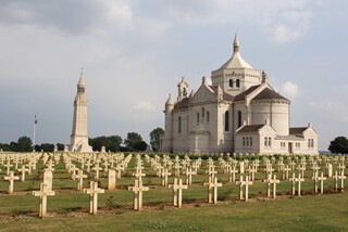 The basilica and tower at Notre Dame de Lorette.