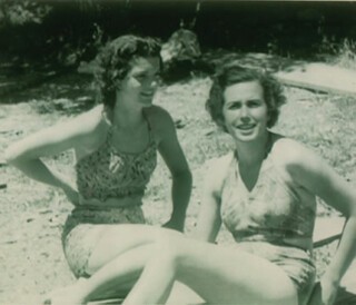 Jacqueline Bouvier and Claude de Renty, daughter of the comtesse, on the southern leg of their road trip around France in 1950.