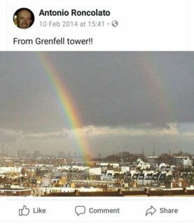 View from Antonio Roncolato's 10th floor flat in Grenfell Tower.
