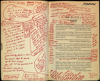 Inside cover of David Foster Wallace's annotated copy of Don DeLillo's Players. Harry Ransom Center.