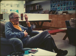 A still from Tacita Dean’s film portrait of David Hockney (2016)
