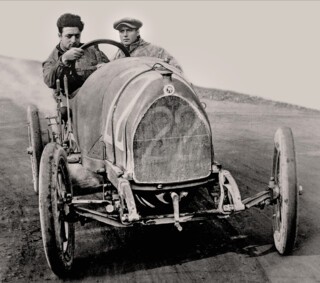 Enzo Ferrari in his first race, the 1919 Parma to Poggio di Berceto hill climb.