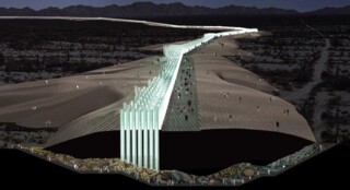 The ‘glass forest’ border designed by Eric Owen Moss Architects