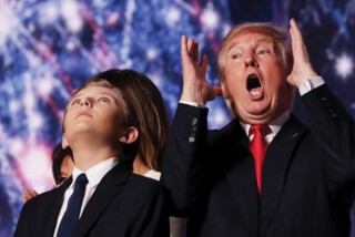 Donald with Barron at the Republican National Convention.
