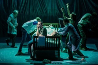 The cast of ‘Mnemonic’ at the National Theatre. Photo © Johan Persson