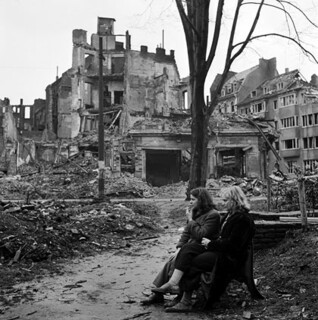Two German women on a park bench, Cologne (1945) by Lee Miller. © Lee Miller Archives, England 2015. All rights reserved.