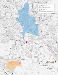 Flood map, Boston, Lincolnshire