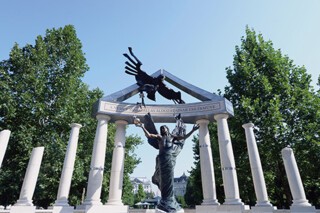 The new monument in Liberty Square.