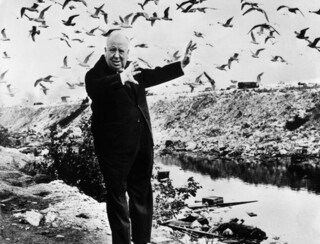 Alfred Hitchcock in Denmark in 1966.