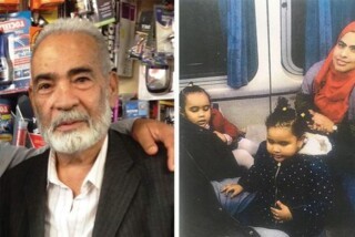 Ali Jafari (left); Rania with Fethia and Hania (right)