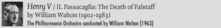 Henry 5th 2. Passacaglia: The Death of Falstaff by William Walton