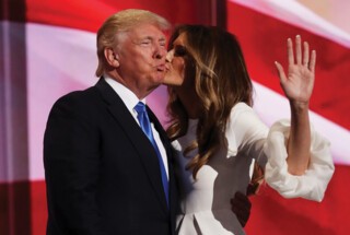 Donald with Melania at the Republican National Convention.
