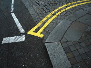 Double yellow parking restriction lines