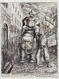 ‘Carlo Khan’s Triumphal Entry into Leadenhall Street’ by James Sayers (1783).