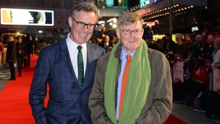 Alan Bennett and Alex Jennings work the red carpet for The Lady in the Van.