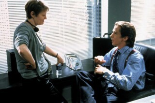 Mary Harron and Christian Bale on the set of ‘American Psycho’. Photo © Universal Pictures