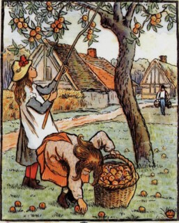‘La Cueille des Pommes’ (1889) by Lucien Pissarro
