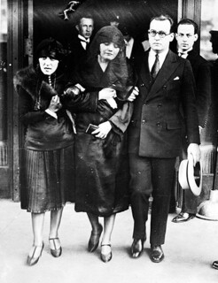 Pola Negri at Valentino’s funeral in 1926 with Valentino’s business manager and his wife.