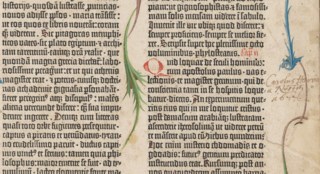 One of the three Gutenberg Bibles held at the Morgan Library in New York