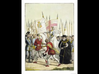 ‘Elizabeth I rallying the troops at Tilbury’ by Antonio Bramati (c.1820).