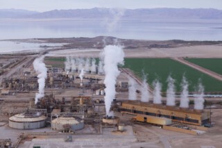 A geothermal power station by the Salton Sea, California. Photo © RGB Ventures / SuperStock / Alamy