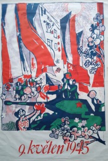 A poster celebrating the liberation of Prague on 9 May 1945