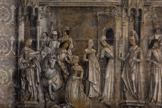 The Emperor’s departure, from the sequence ‘The Legend of the Empress Flaseley Accused’, c. 1480.