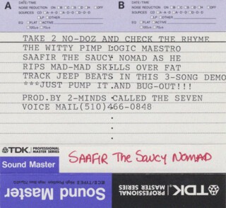 The cover of one of Saafir’s early demo tapes, via hiphopnostalgia.com